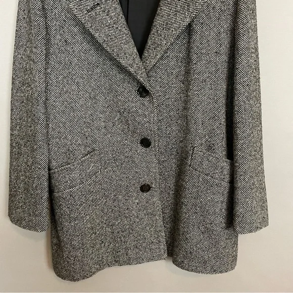 Vintage Coat Women‎ Gray Car Coat Button-Up Pockets Fall Winter Lined Classic - Picture 6 of 13
